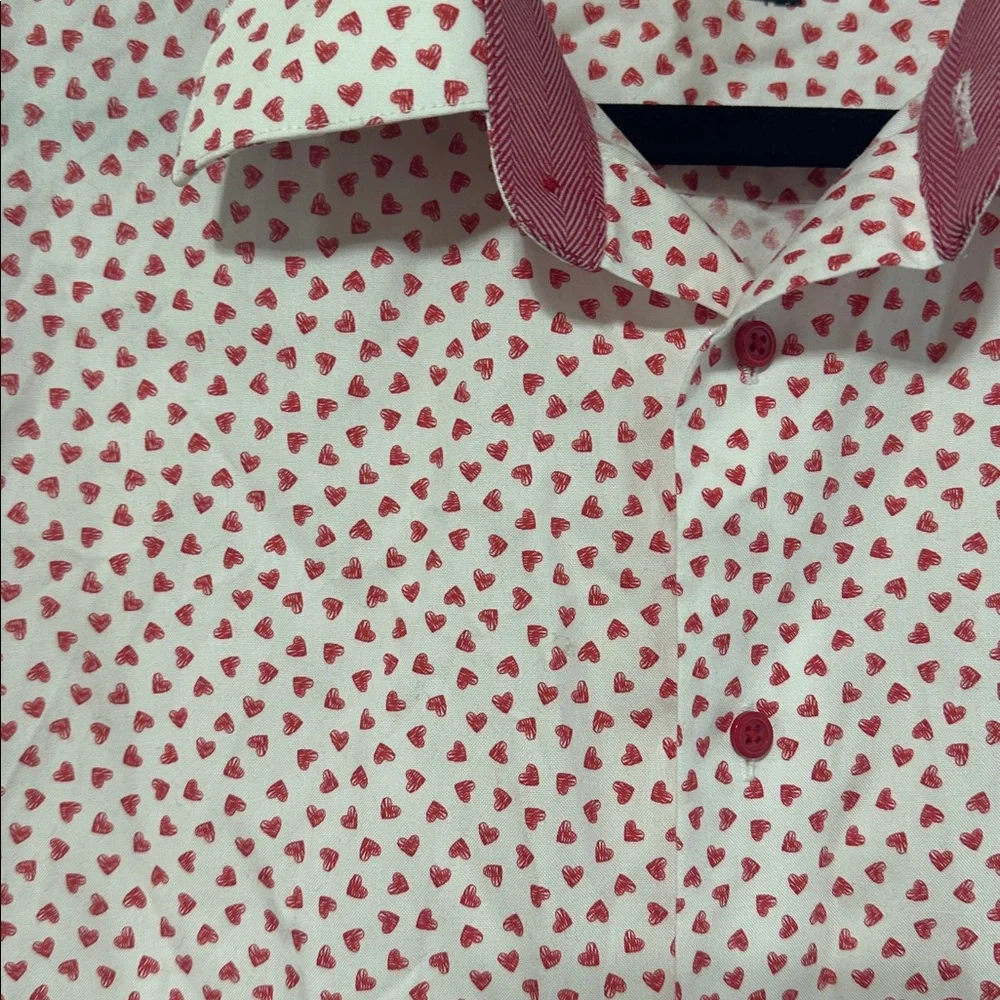 Paul Fredrick Men’s Heart Print Dress Shirt 16x36